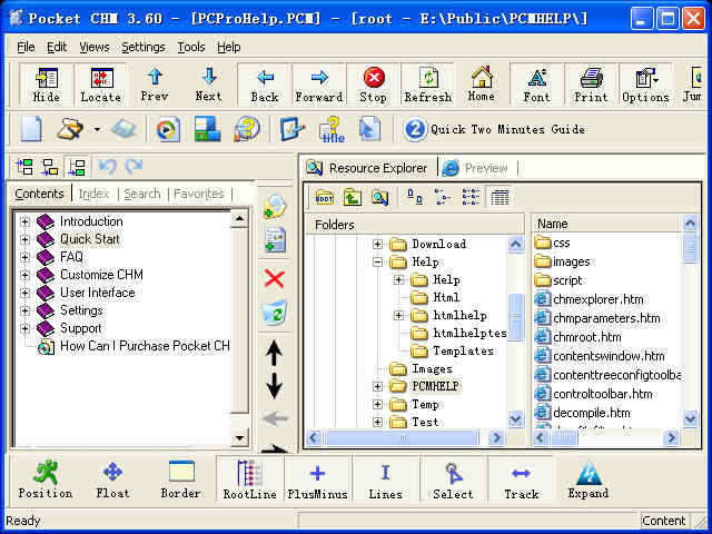 Pocket CHM Screenshot